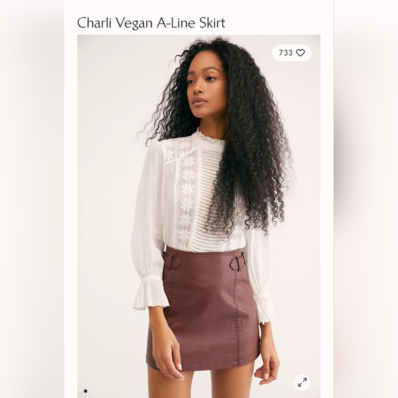Free People Charli Vegan A-line Skirt - Picture 2 of 5